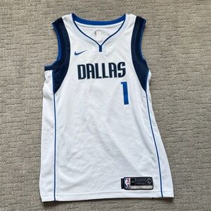 Nike Dennis Smith Jr. Dallas White and Navy Basketball Jersey